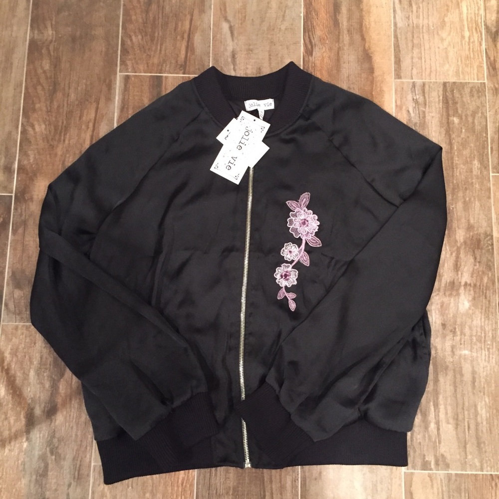 Jolie Vie Bomber Floral Jacket Coat NWT